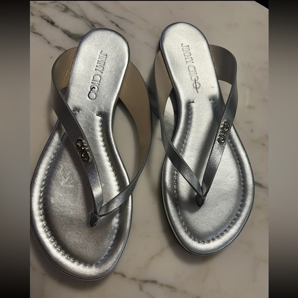Jimmy choo flip flop silver leather 38 - Picture 2 of 3